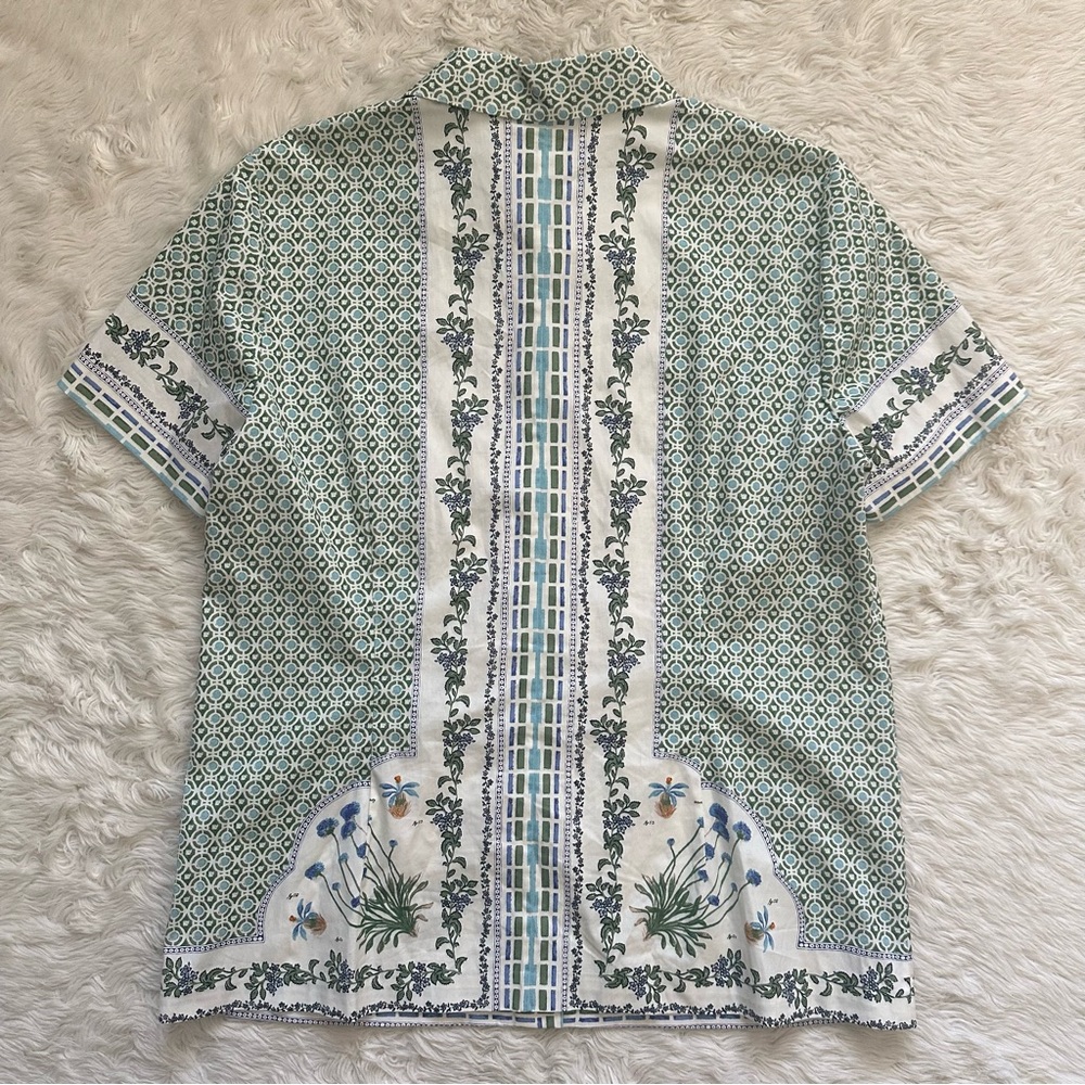 Tory Burch Top Botanical Print Button Down Shirt … - image 3